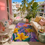 Purple and Yellow Outdoor Rug