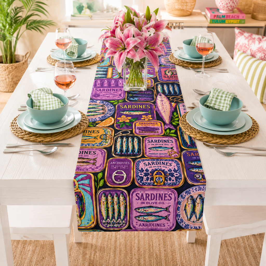 Vintage Sardine Table Runner