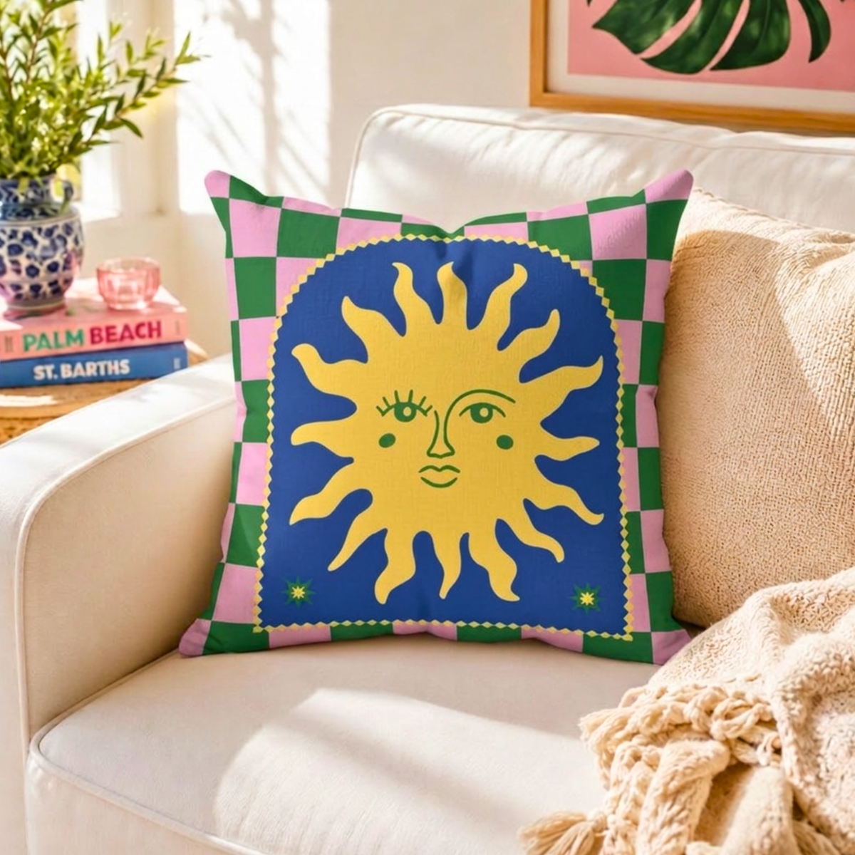 Mystic Sun & Moon Throw Pillow