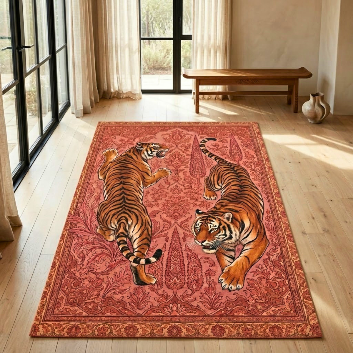 Pink Tiger Persian Style Rug